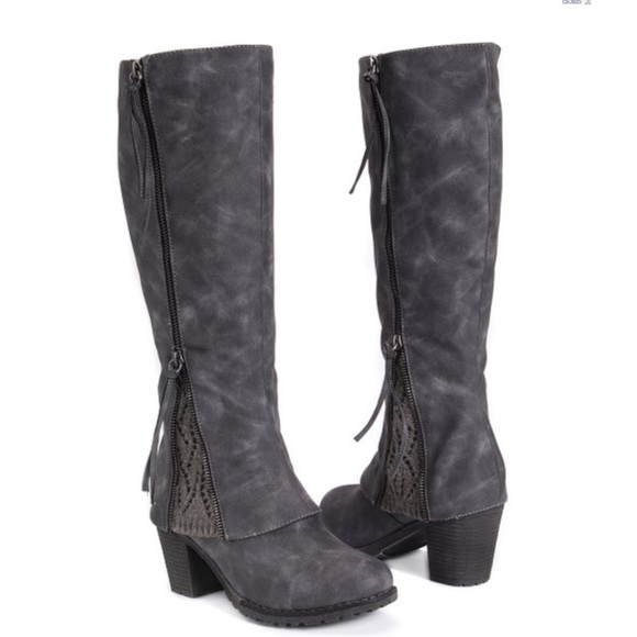 Muk Luks Shoes - Muk Luk Lacy Boot in Gray